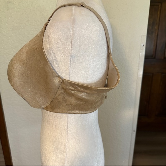 Cacique Lightly Lined Full Coverage Plus Size 38DD Gold Lace Overlay Bra - Picture 5 of 10